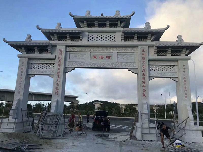 村口石牌坊圖片