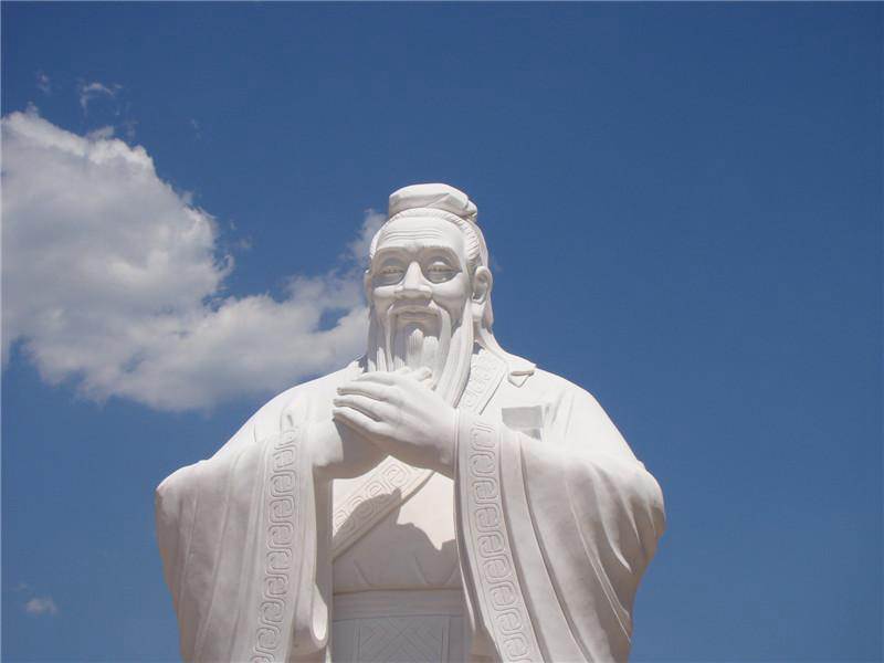 漢白玉石雕孔子像
